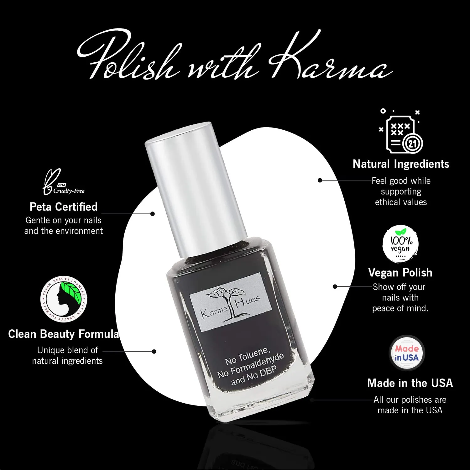 Karma Organic Vinyl smalto unghie nero coprente