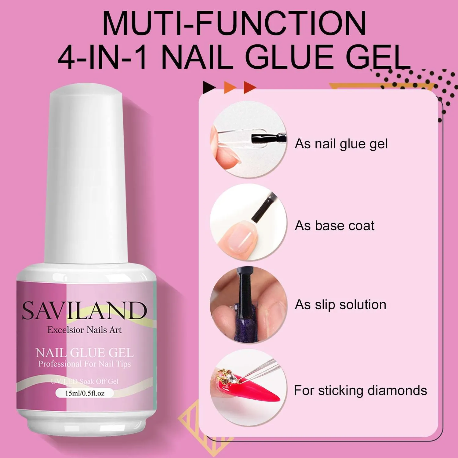 Saviland Gel Kit Unghie con 500 Tip Trasparenti e Lampada