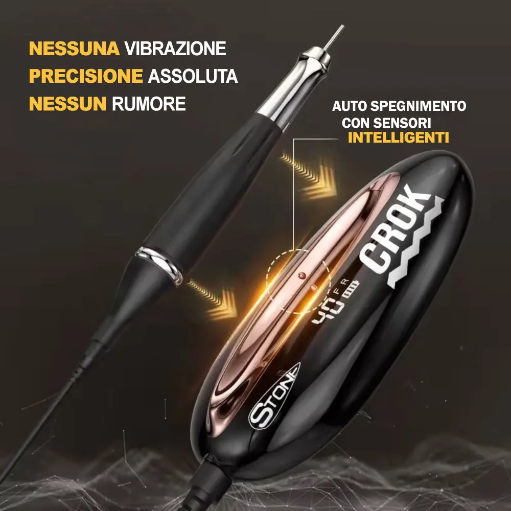 New Nails System Crok Stone Fresa Unghie Cordless Black Gold