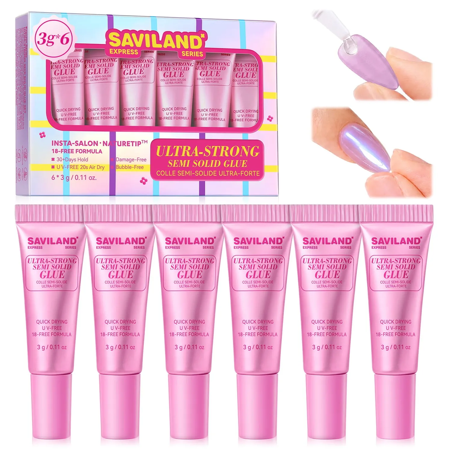 Saviland Colla Unghie Semisolida No Lampada 6x3 g