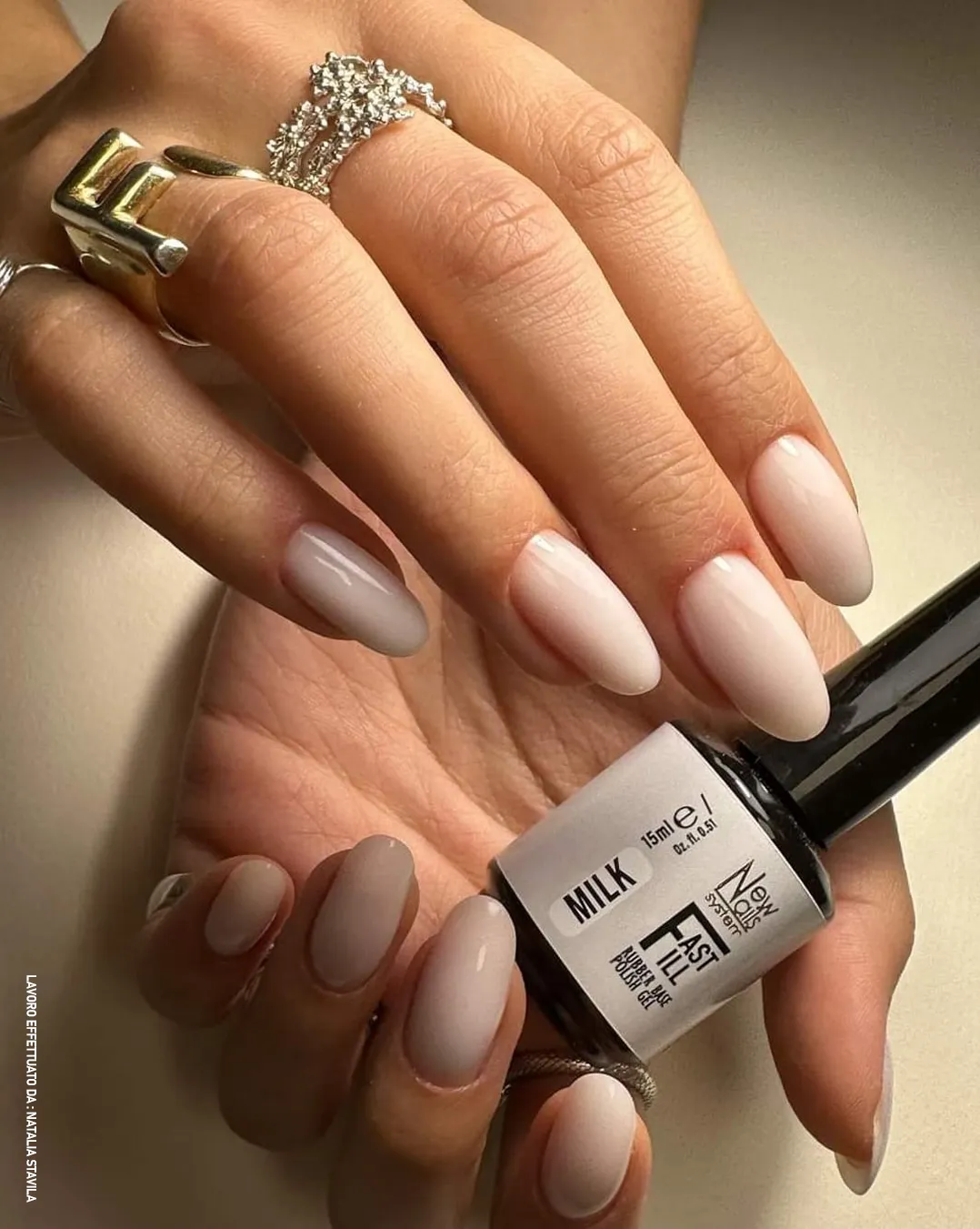 New Nails System Fast Fill Milk rubber base bianco latte con fibre