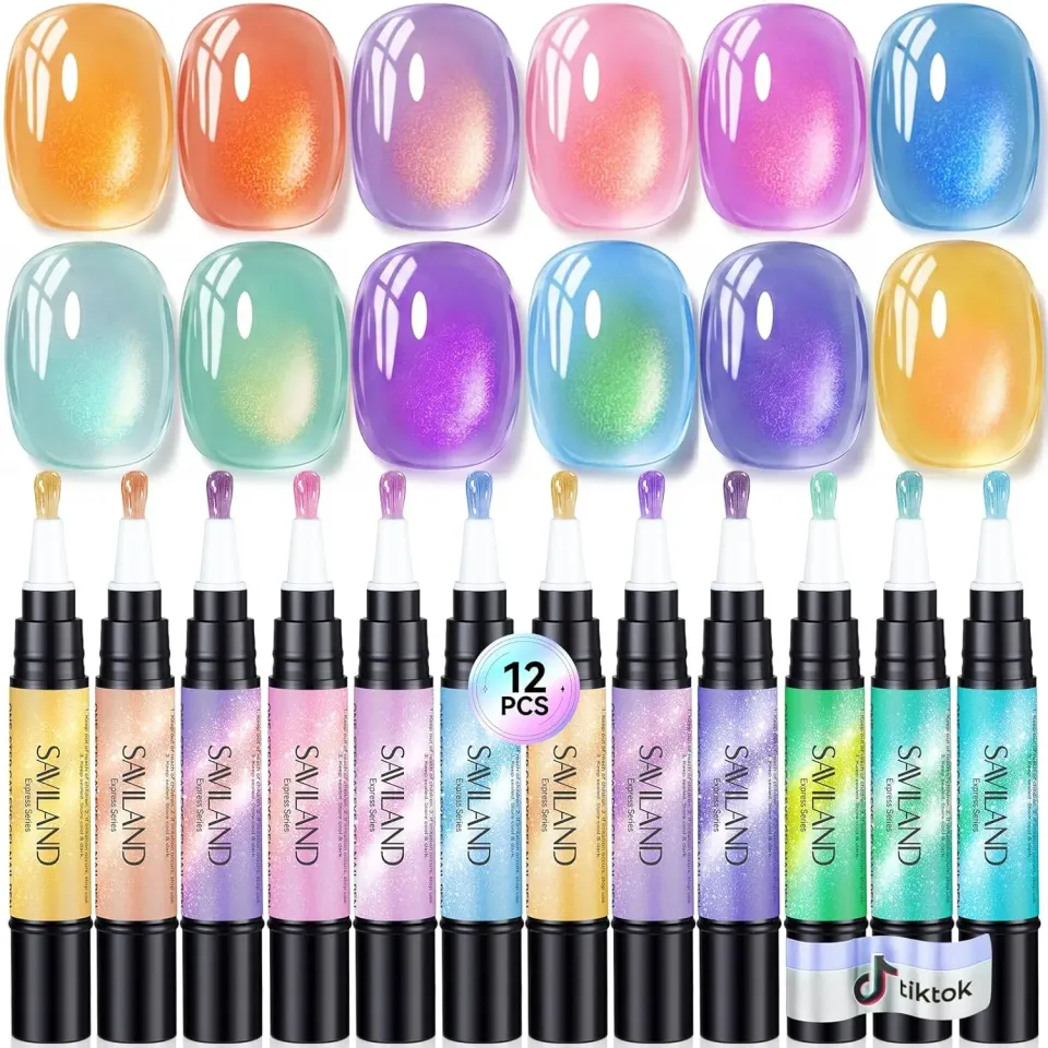 Saviland Cat Eye Jelly penna smalto gel 12 pezzi magnetico
