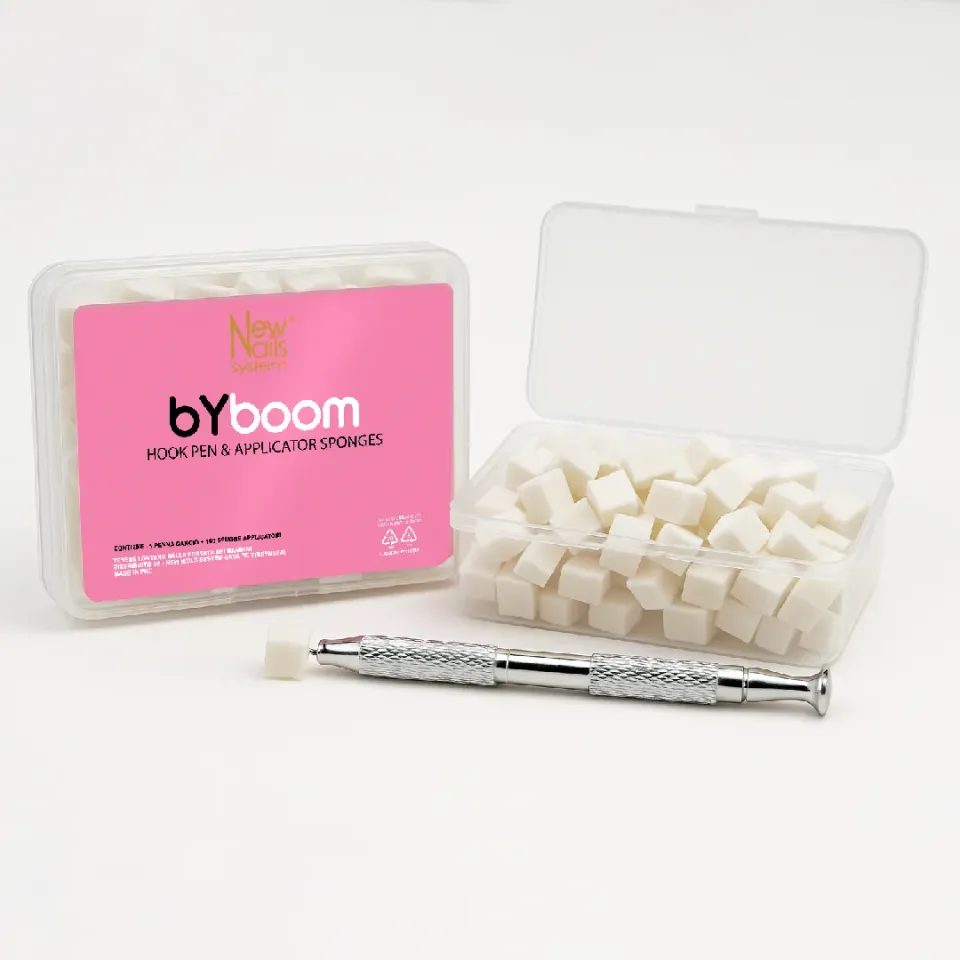 New Nails System Byboom Kit Babyboomer Penna + 100 Spugnette