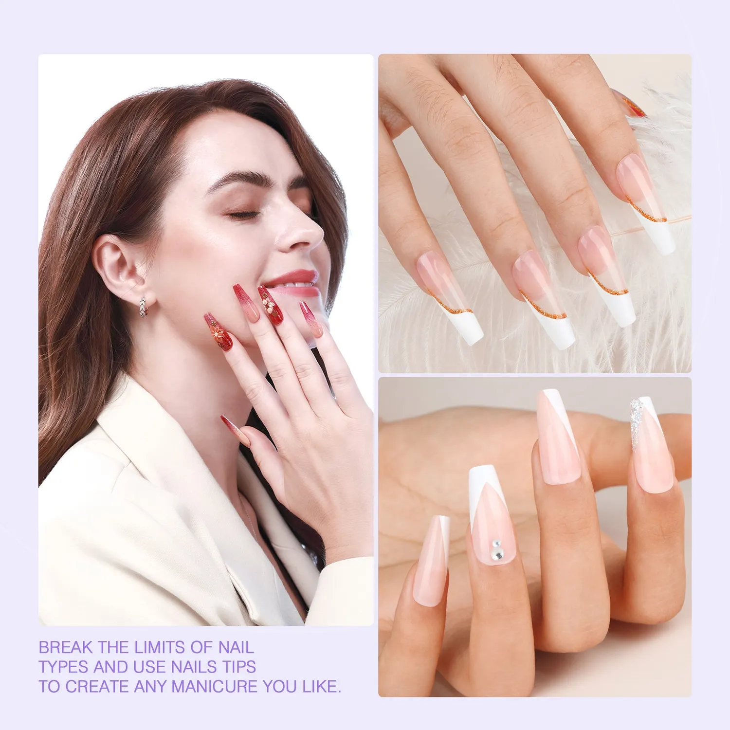 Saviland Kit Gel Unghie Principianti Lampada Tips Coffin