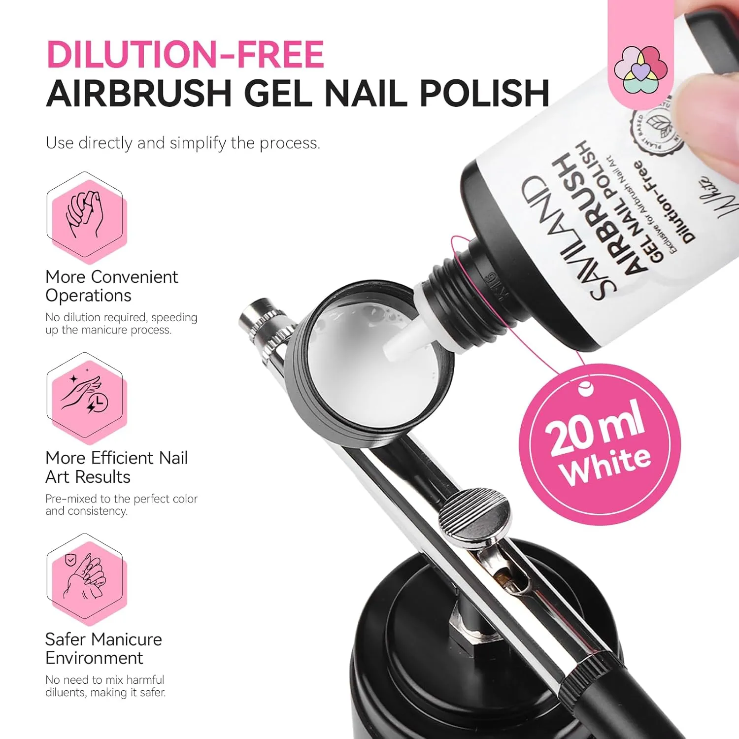 Saviland smalto gel airbrush bianco french e ombre