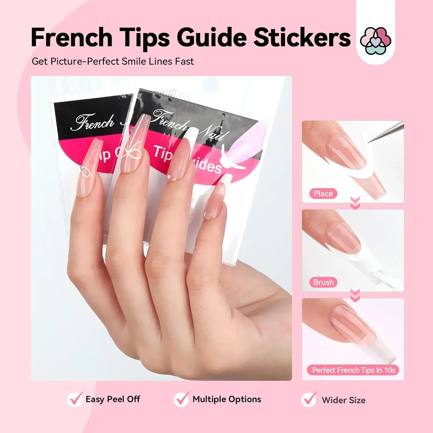 Saviland Kit French Manicure Smalto Gel con Lampada e Sticker