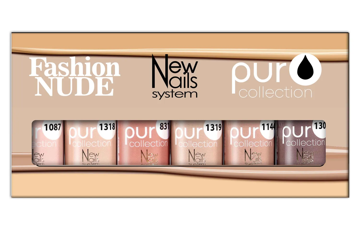 New Nails System Fashion Nude set 6 smalti semipermanenti nude