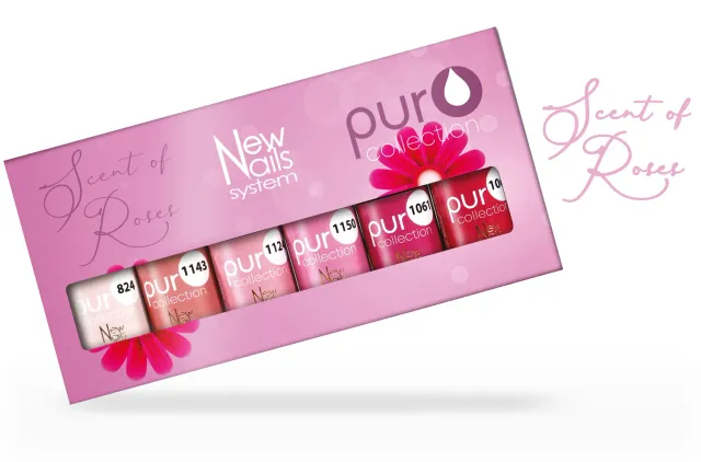 New Nails System Scent of Roses set 6 smalti semipermanenti rosa