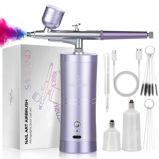 Saviland Airbrush aerografo unghie cordless precisione