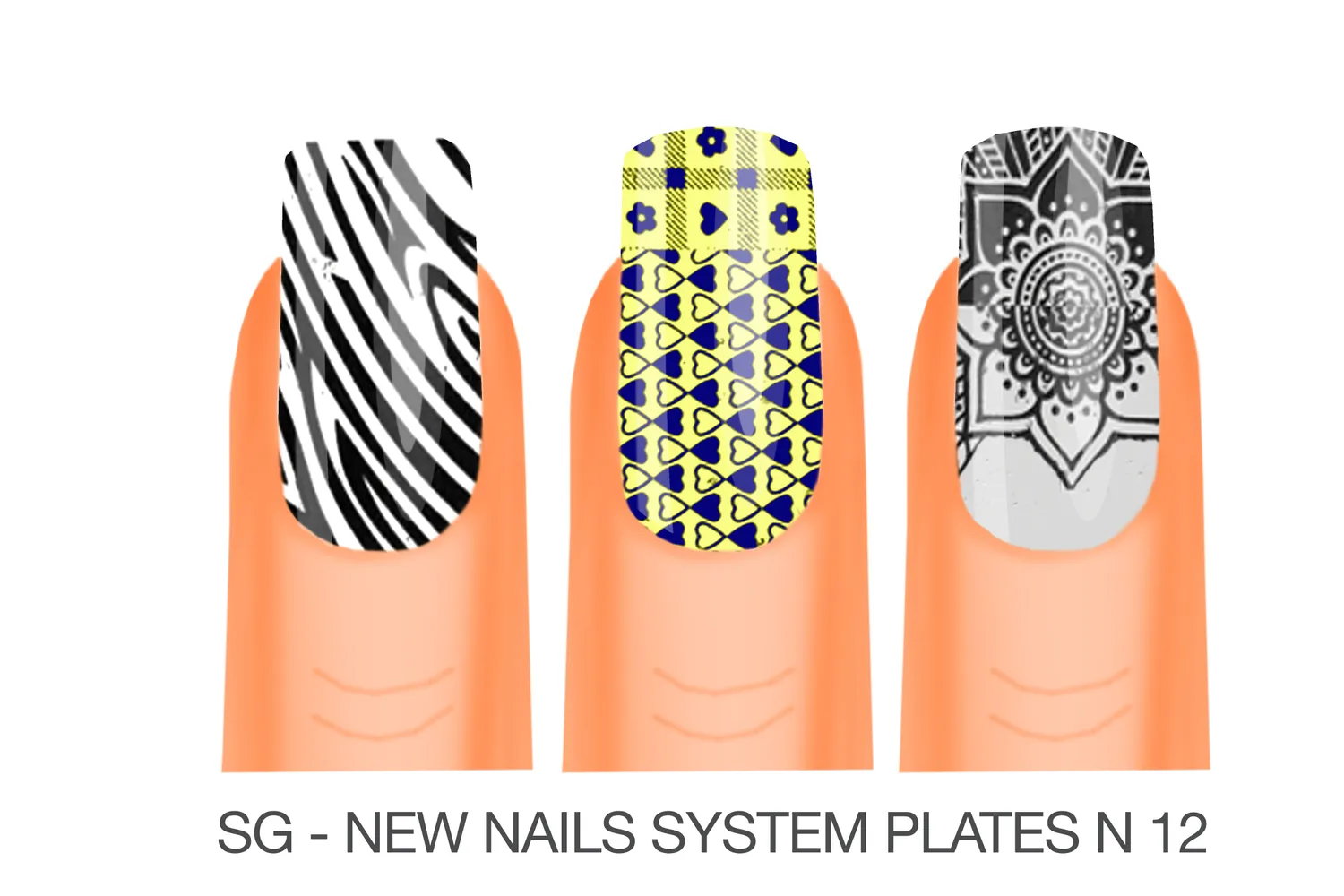New Nails System Stamping Plate 12 piastra nail art