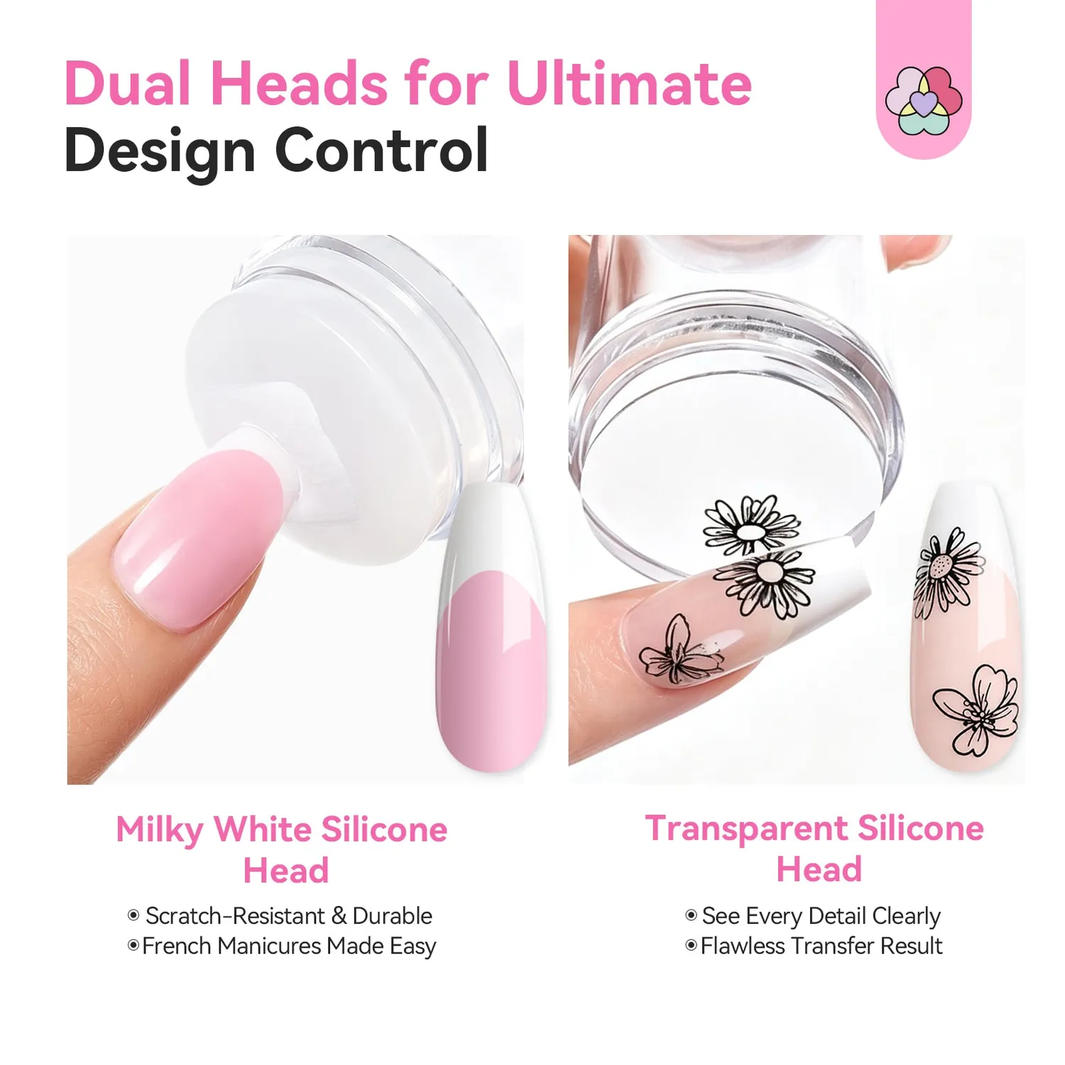 Saviland French Tip timbro unghie silicone 7 pezzi
