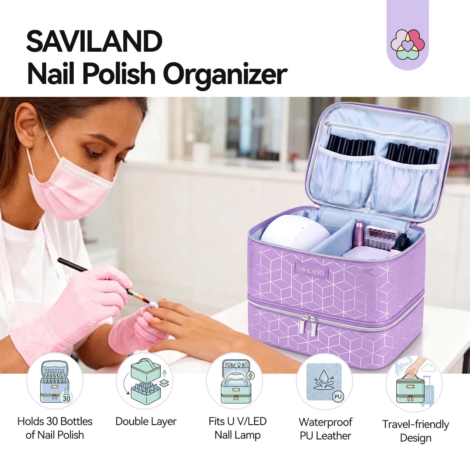 Saviland Borsa Organizer Smalti Viola 30 Flaconi