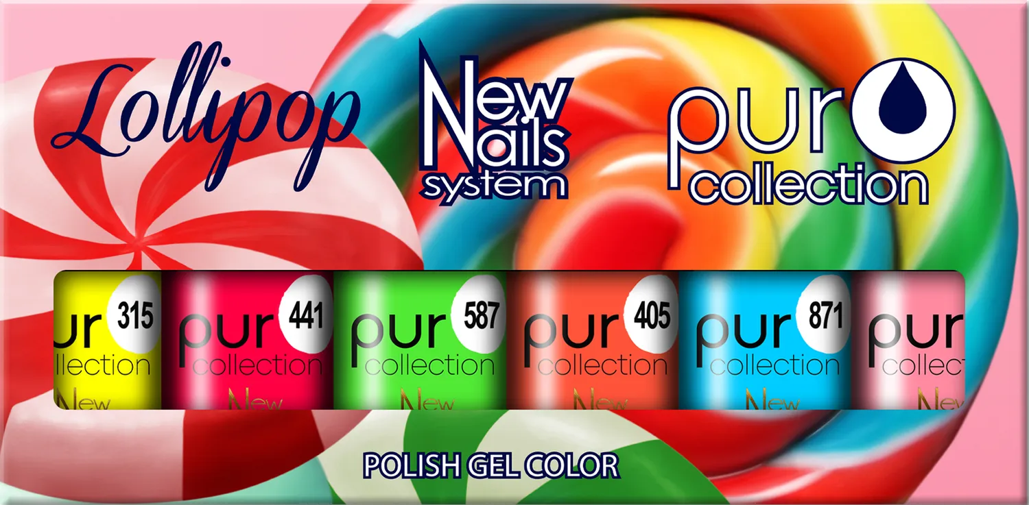 New Nails System Lollipop Set 6 Smalti Semipermanenti Fluo