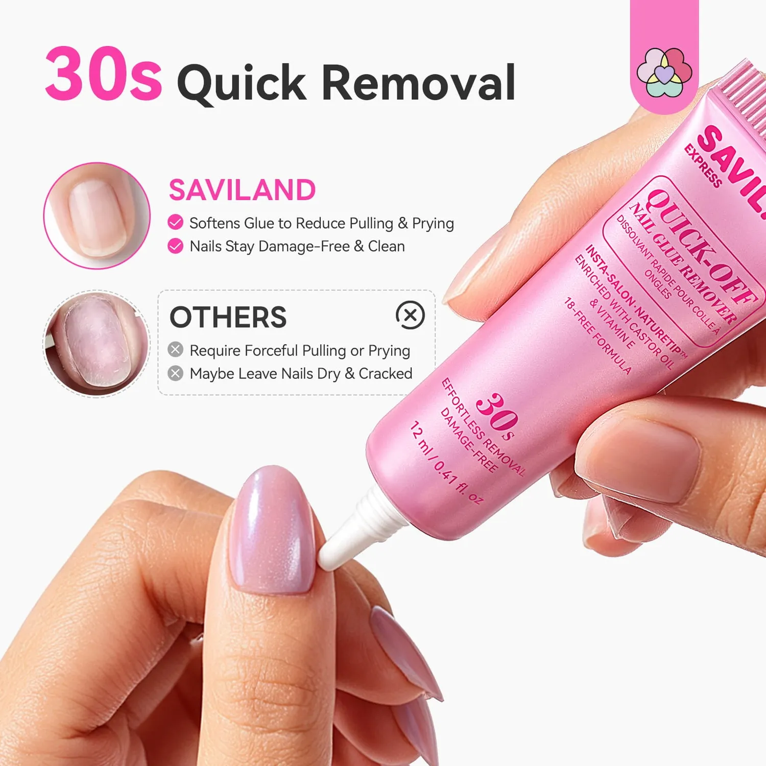 Saviland colla unghie press-on 12g + remover 12ml