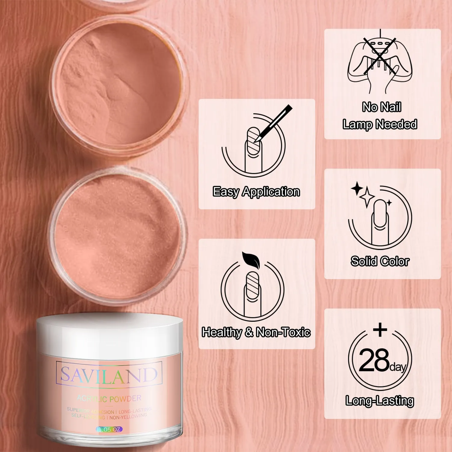 Saviland Polvere Acrilica Nude Effetto Naturale