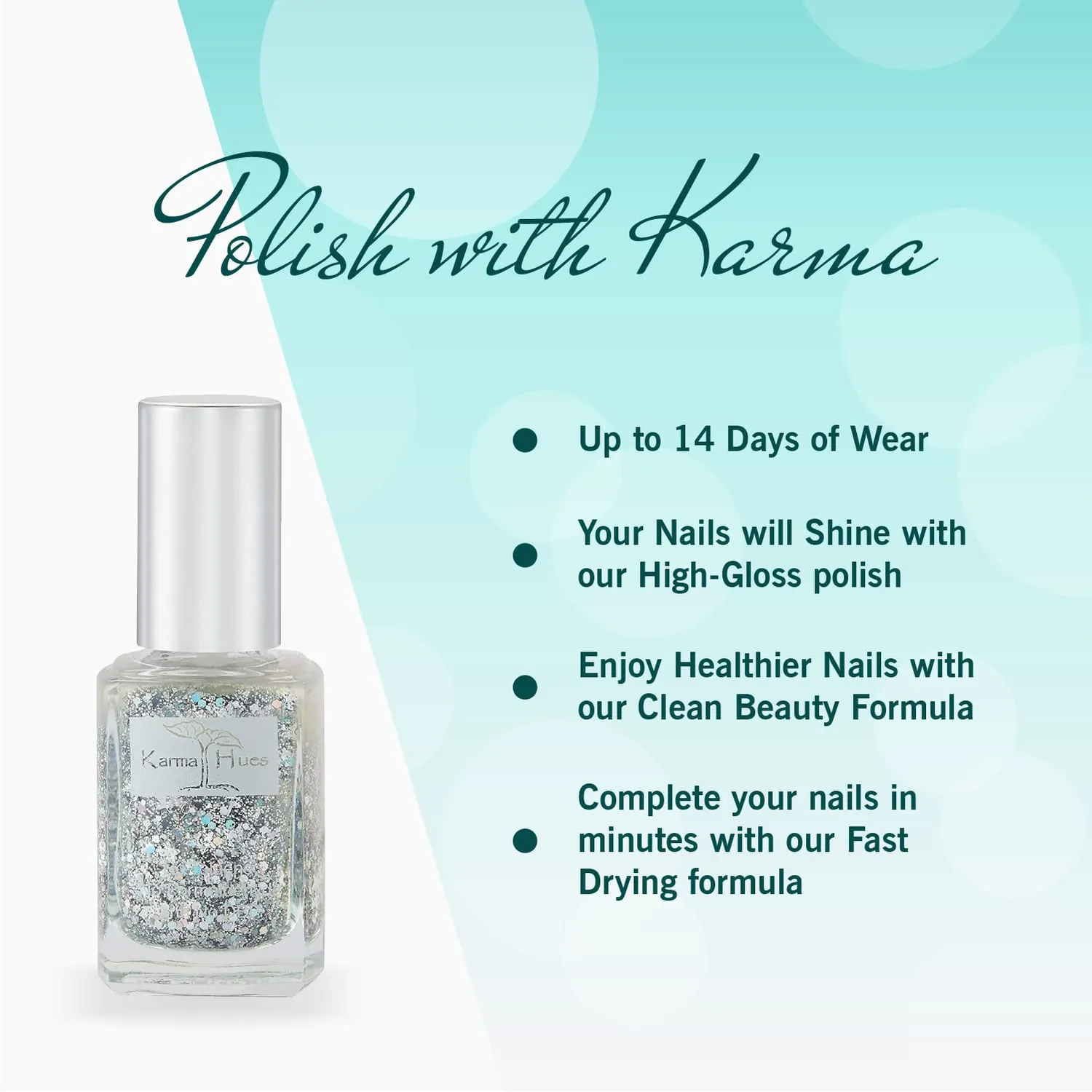 Karma Organic Glitter Bomb smalto unghie glitter uso professionale
