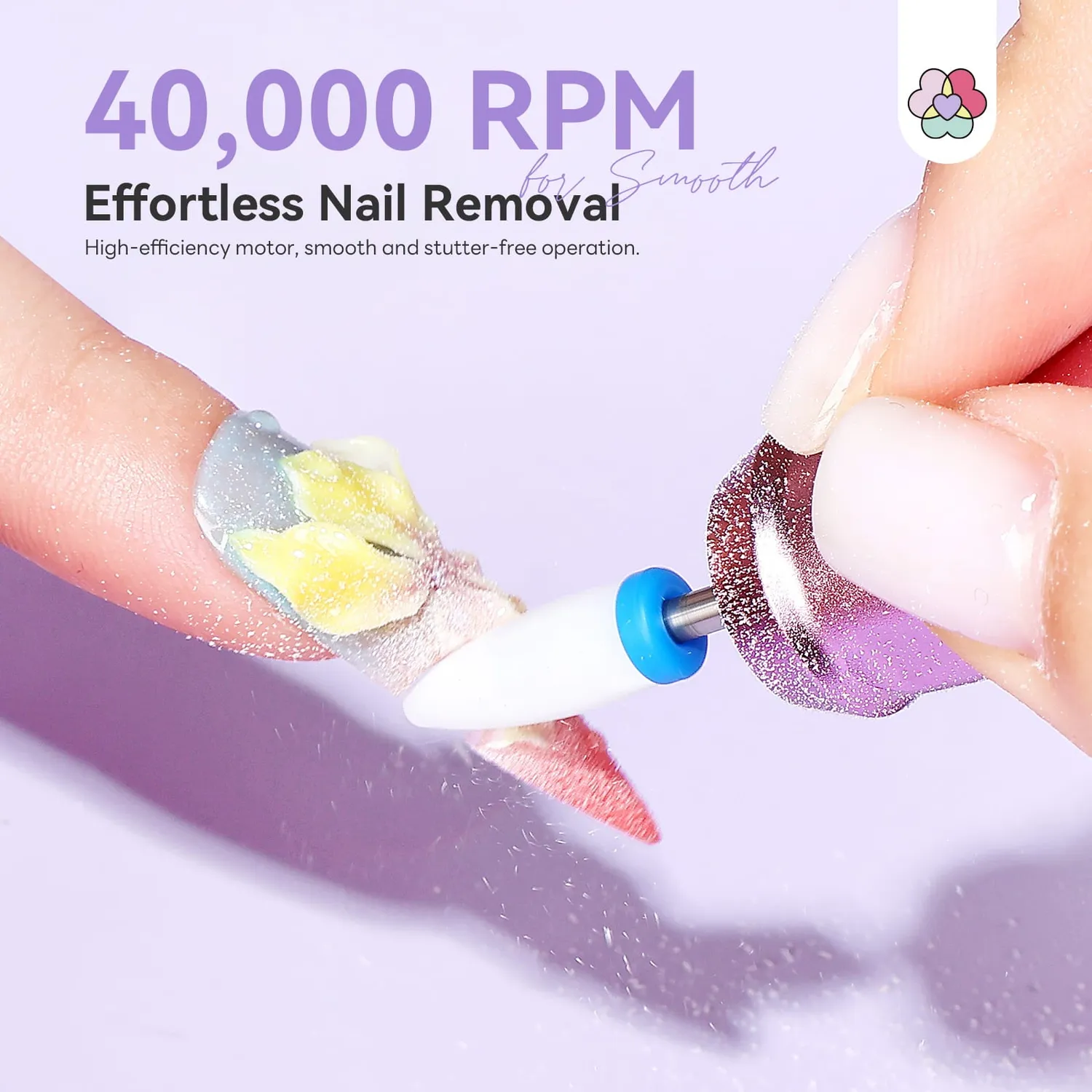Saviland 40000RPM Fresa per Unghie Viola 4000mAh silenziosa