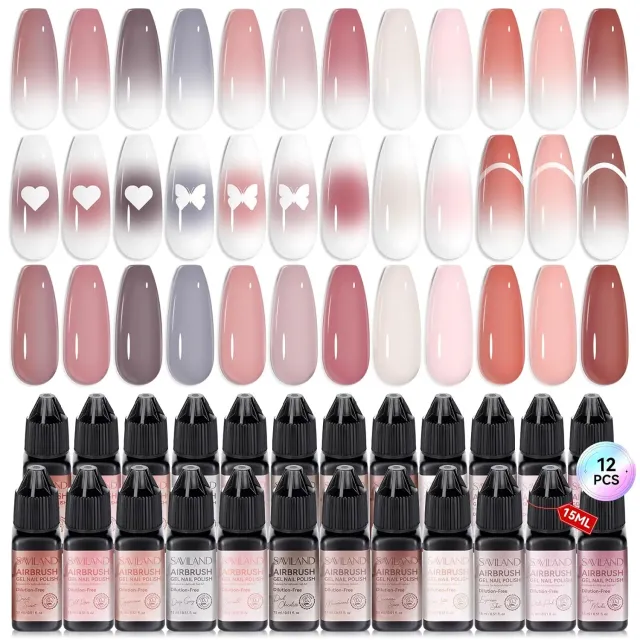 Saviland Set Smalto Gel Airbrush Cappuccino 12pz coprente