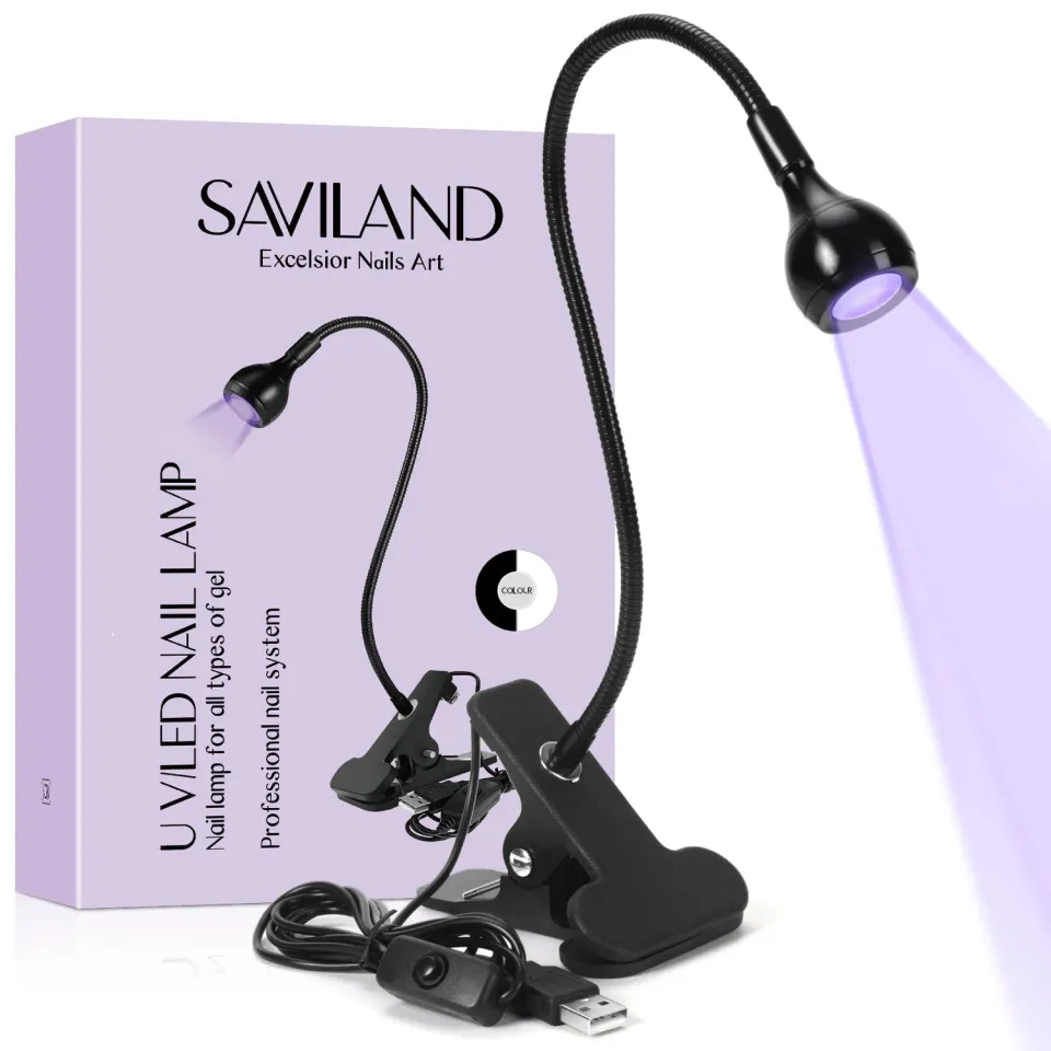 Saviland Lampada Unghie Mini USB UV LED Nera 3W Flessibile