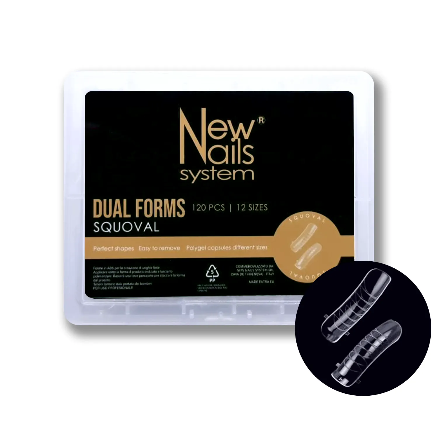 New Nails System Dual Form Medium Squoval Quadrata 120 pz