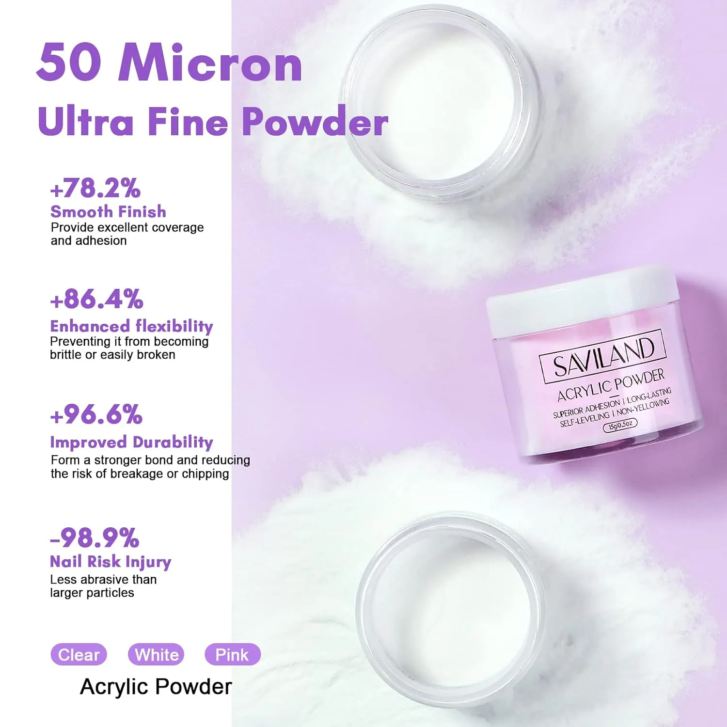 Saviland Kit Acrilico Unghie con Fresa Polvere Liquido