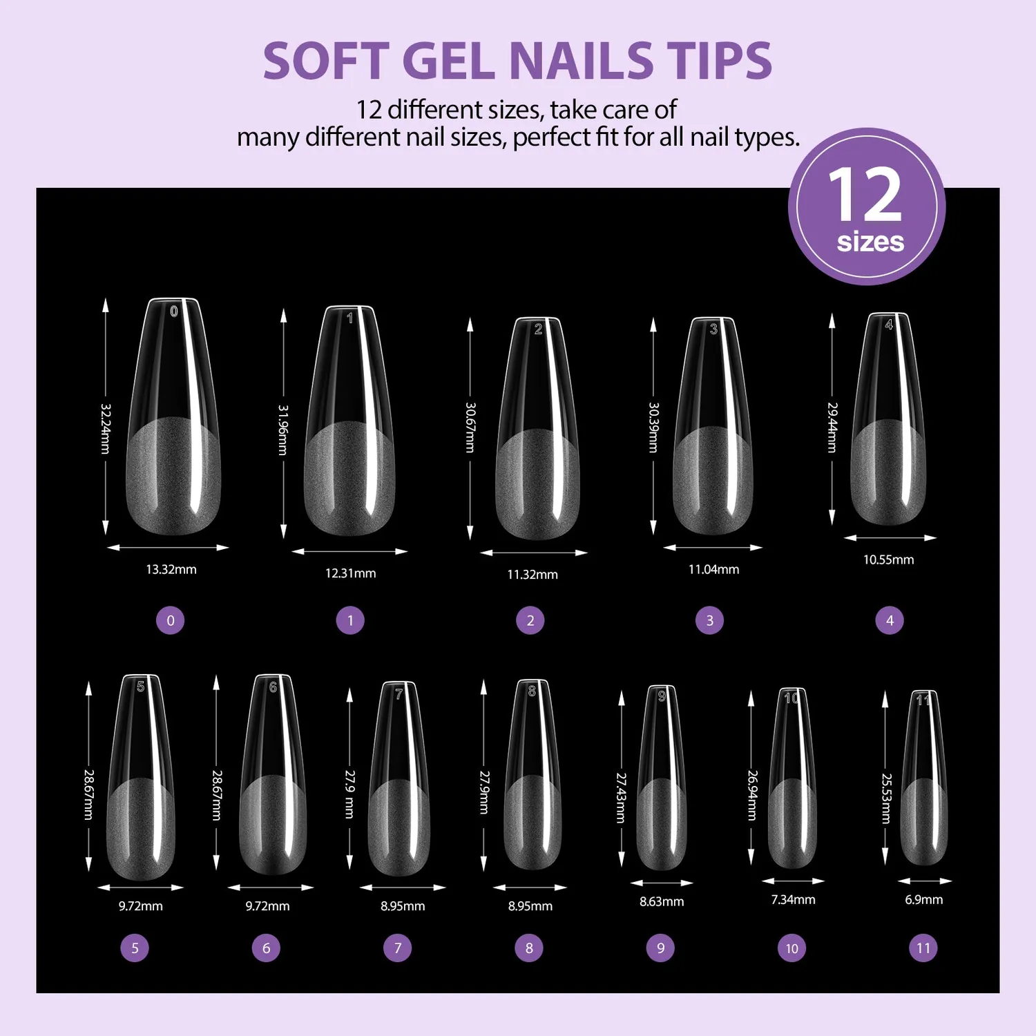 Saviland Kit Gel Unghie con Fresa Lampada e Tip Coffin 500pz