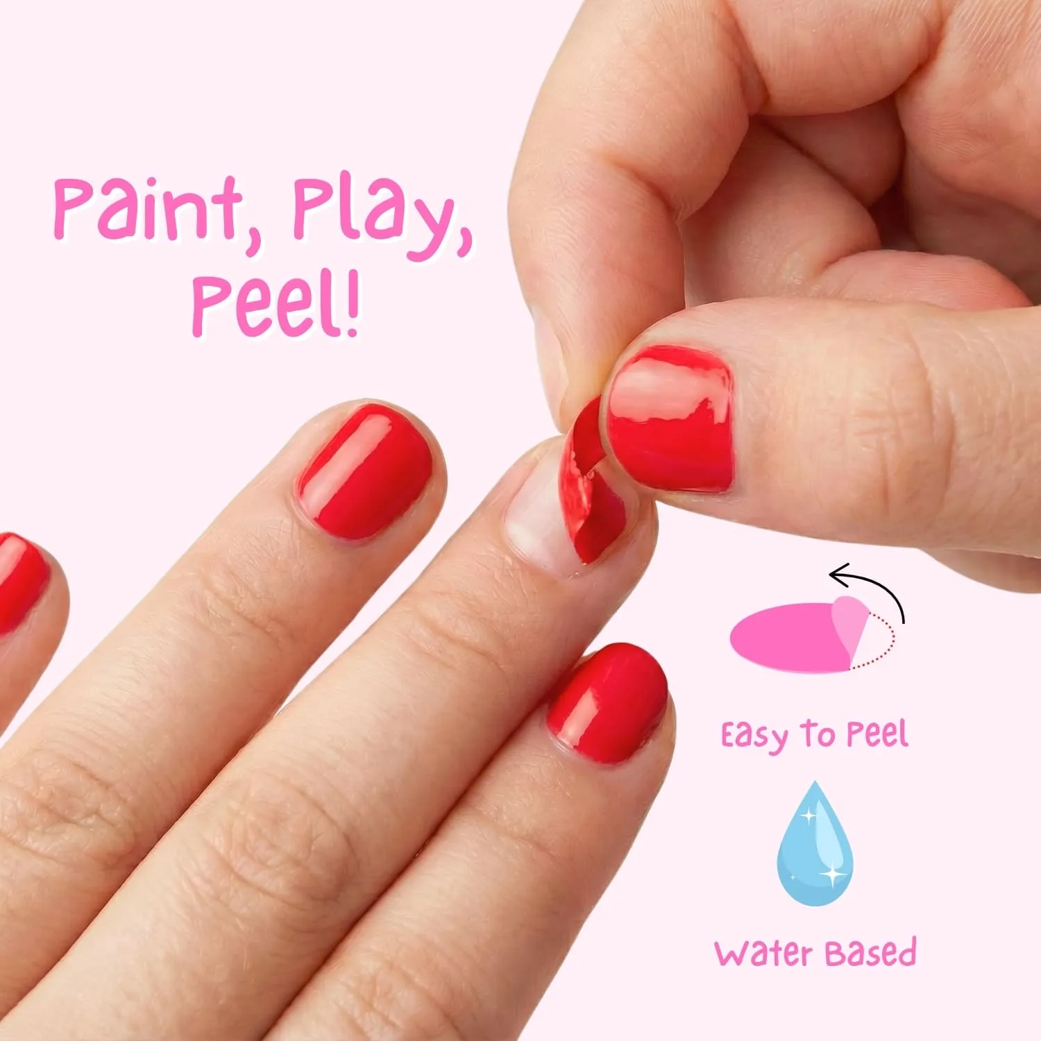 Miss Nella Class Clown smalto peel off rosso arancio bimbe