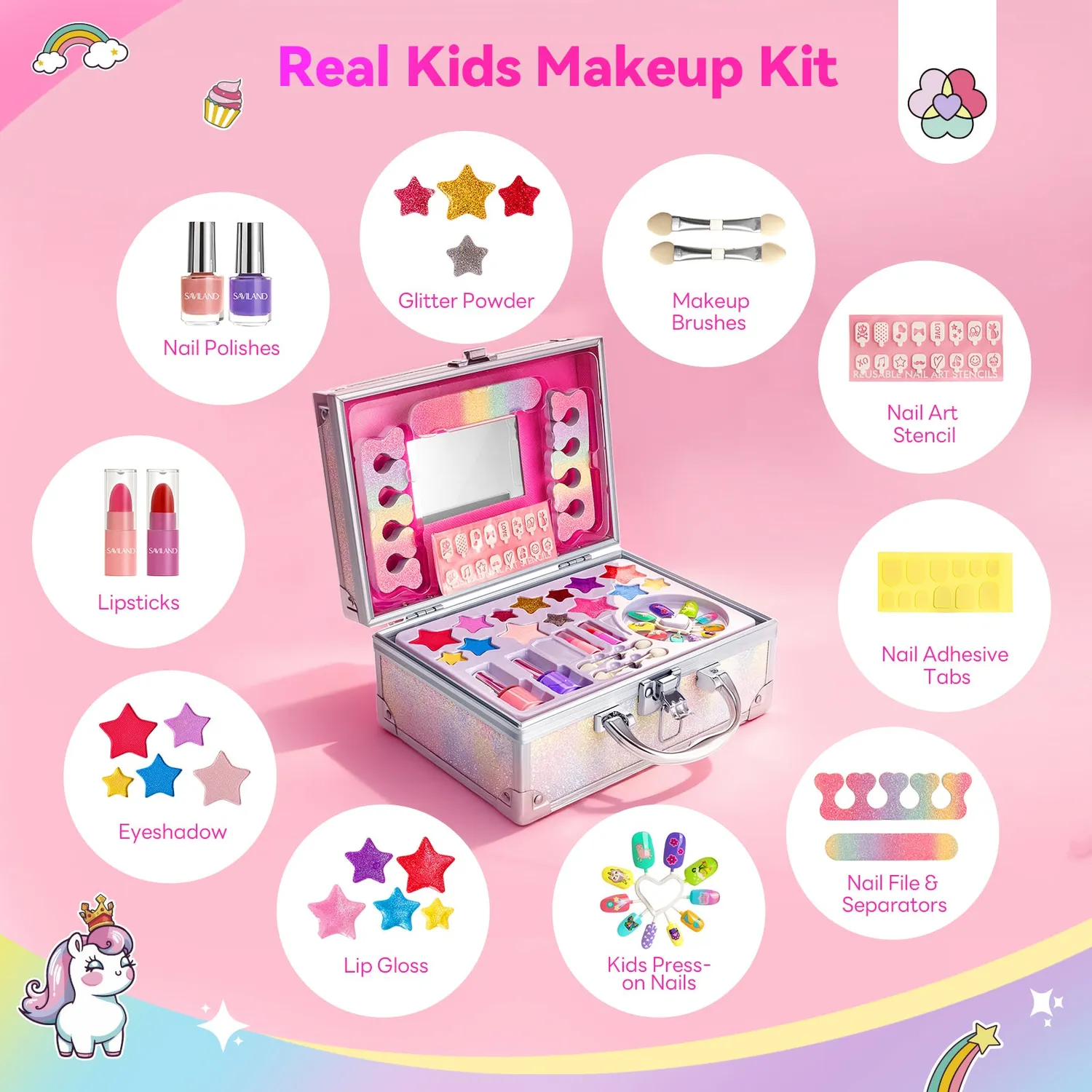 Saviland Kit Smalto Bambini 32 Pezzi Lavabile Atossico