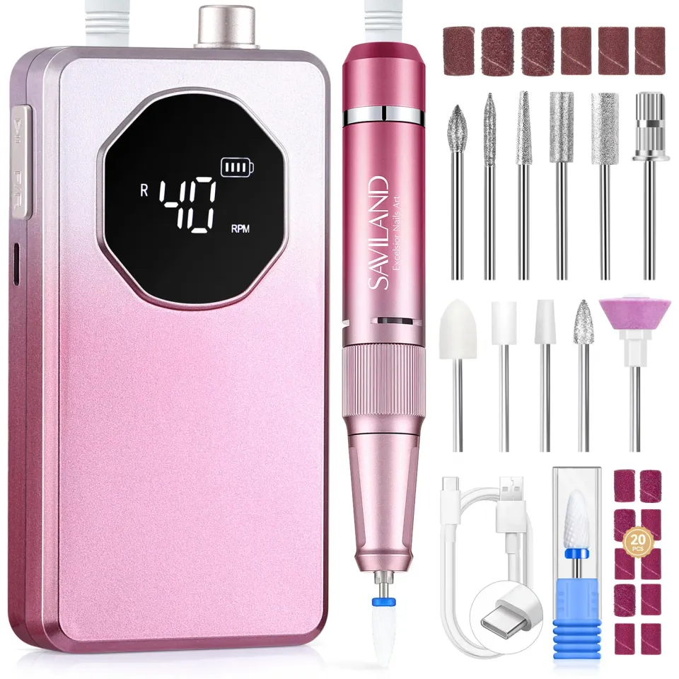 Saviland Gradient Pink Fresa Unghie 40000RPM 4000mAh