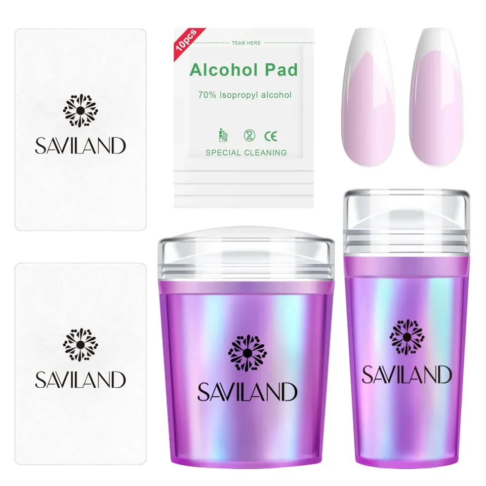 Saviland French Tip timbro unghie french 5 pezzi silicone