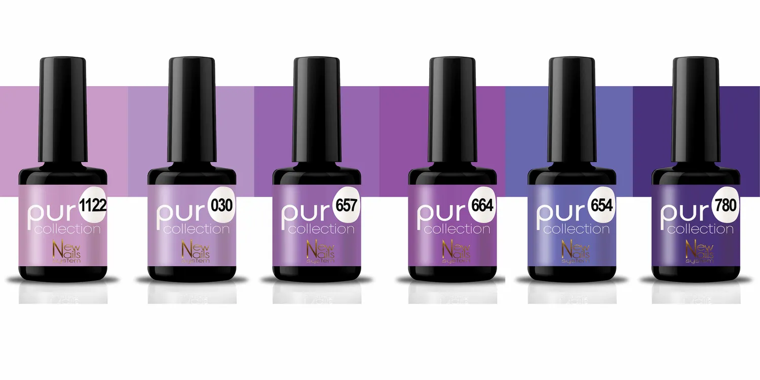 New Nails System Peryvinkle set 6 smalti viola coprenti