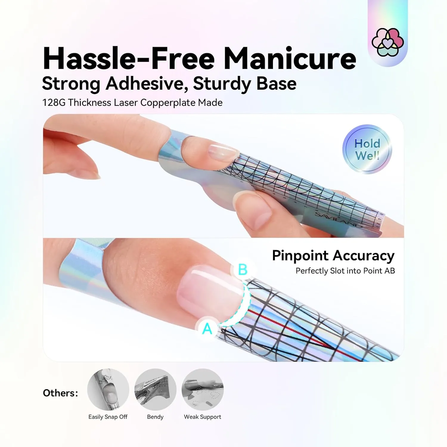 Saviland Extra Long Nail Forms cartine unghie extra lunghe