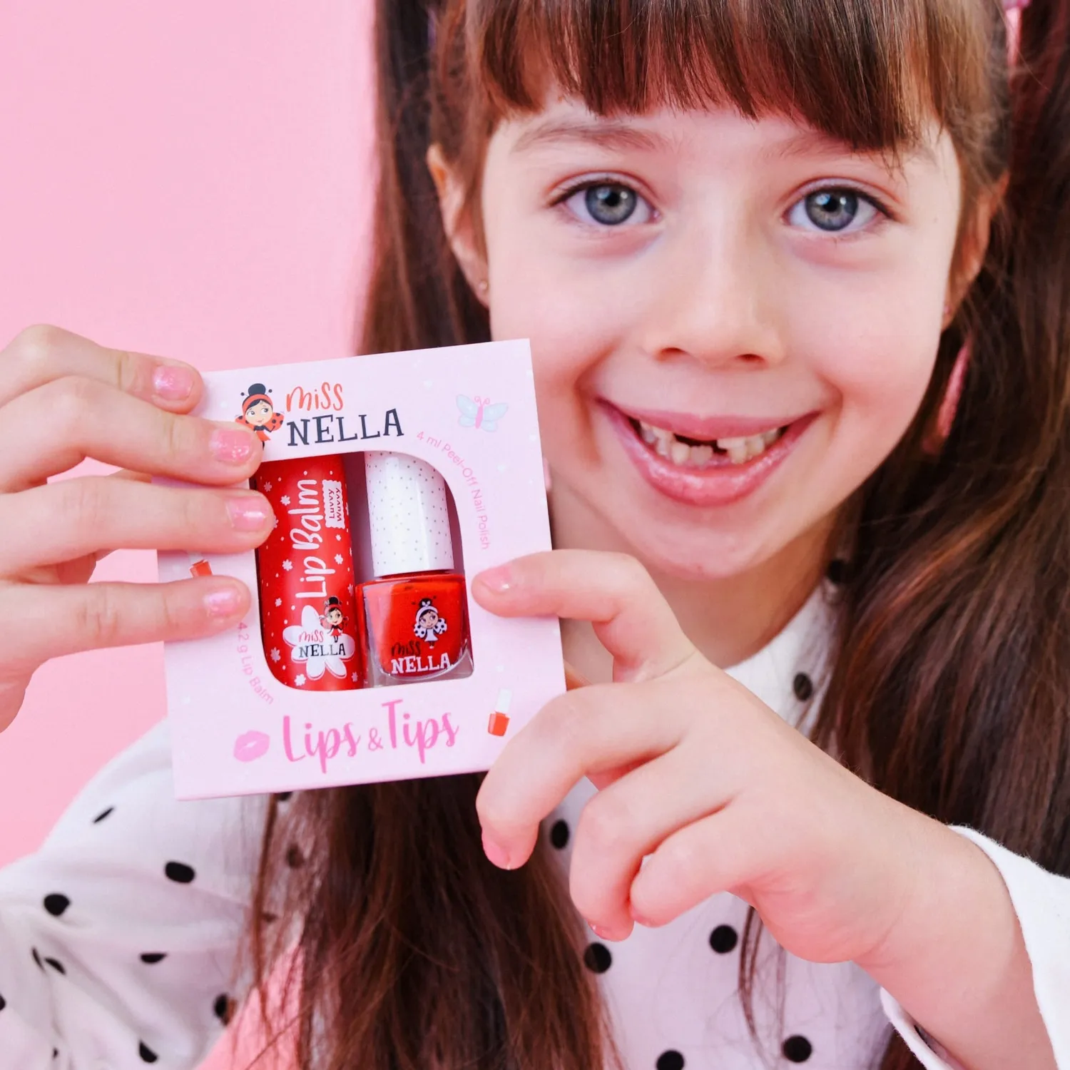 Miss Nella Lips & Tips Duo set smalto bimba Pink Honey Bunny atossico