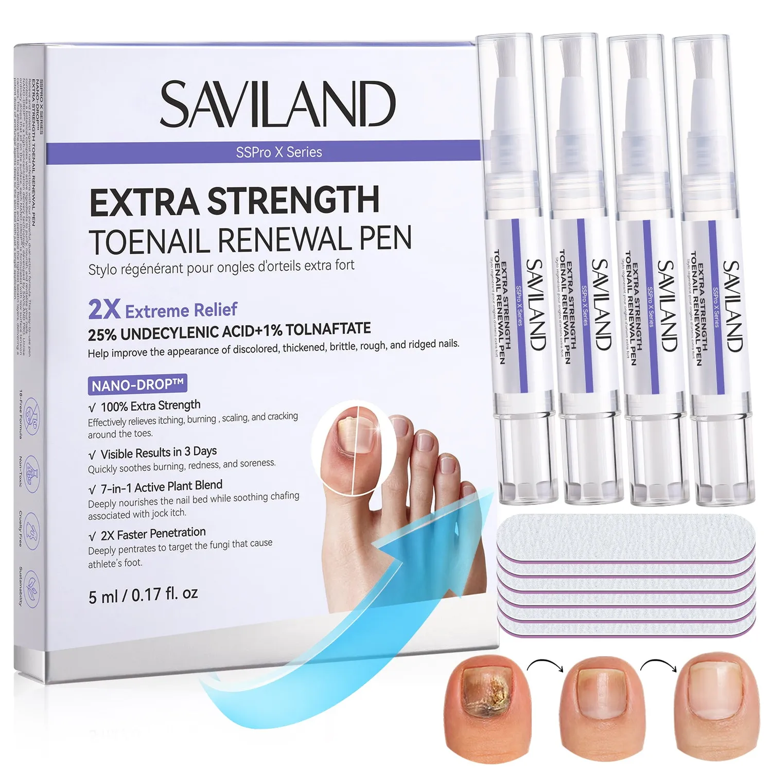Saviland Extra-Strength penna unghie antimicotico riparatore