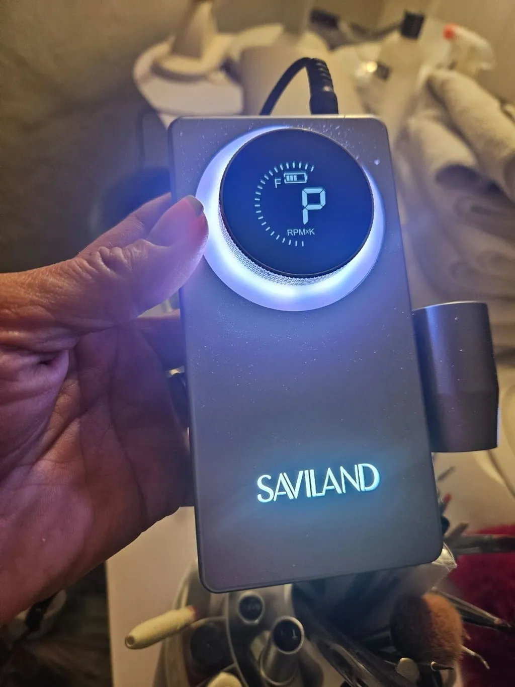Saviland 50000RPM fresa unghie elettrica ricaricabile 6000mAh