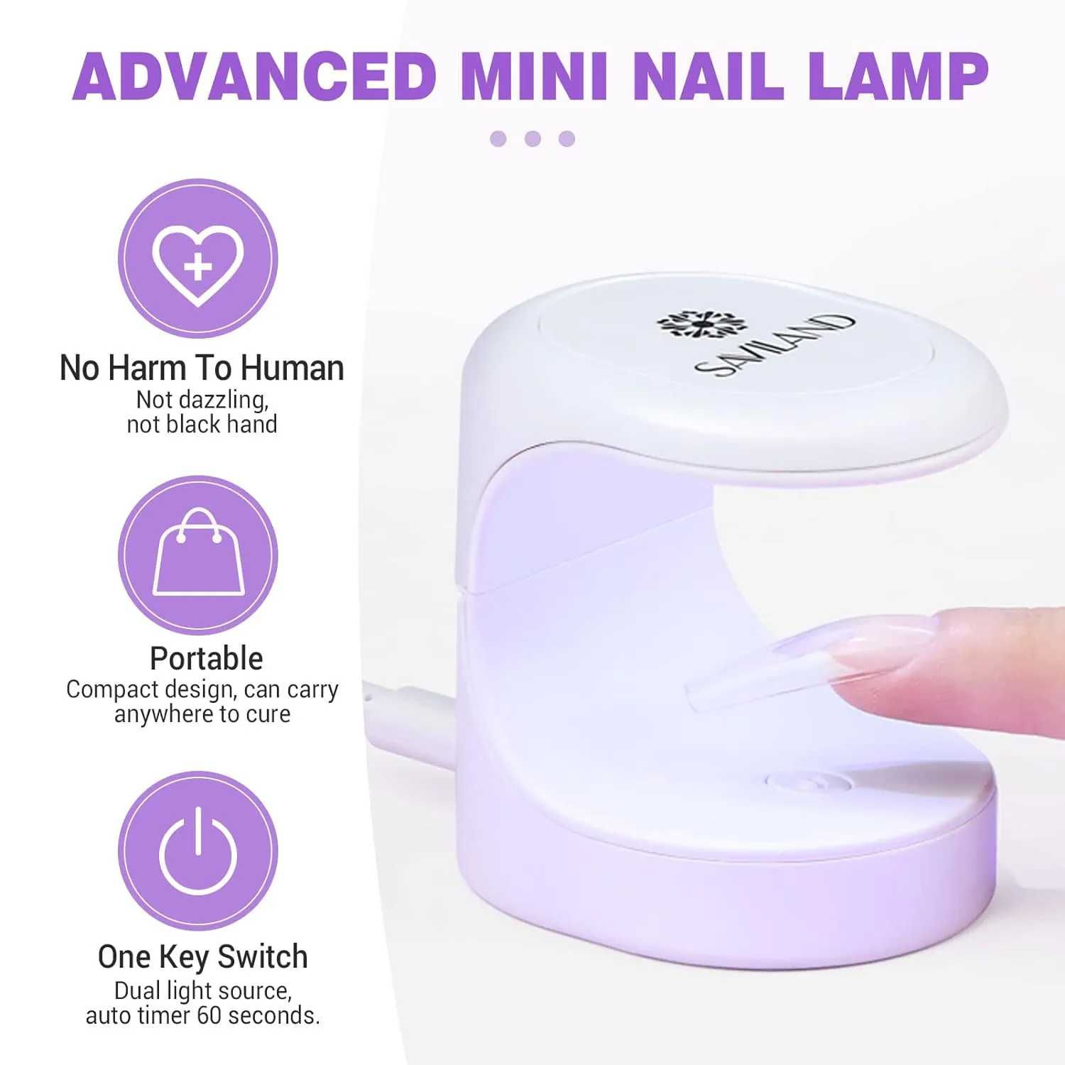 Saviland Colla Gel Unghie forte con mini lampada 15 ml