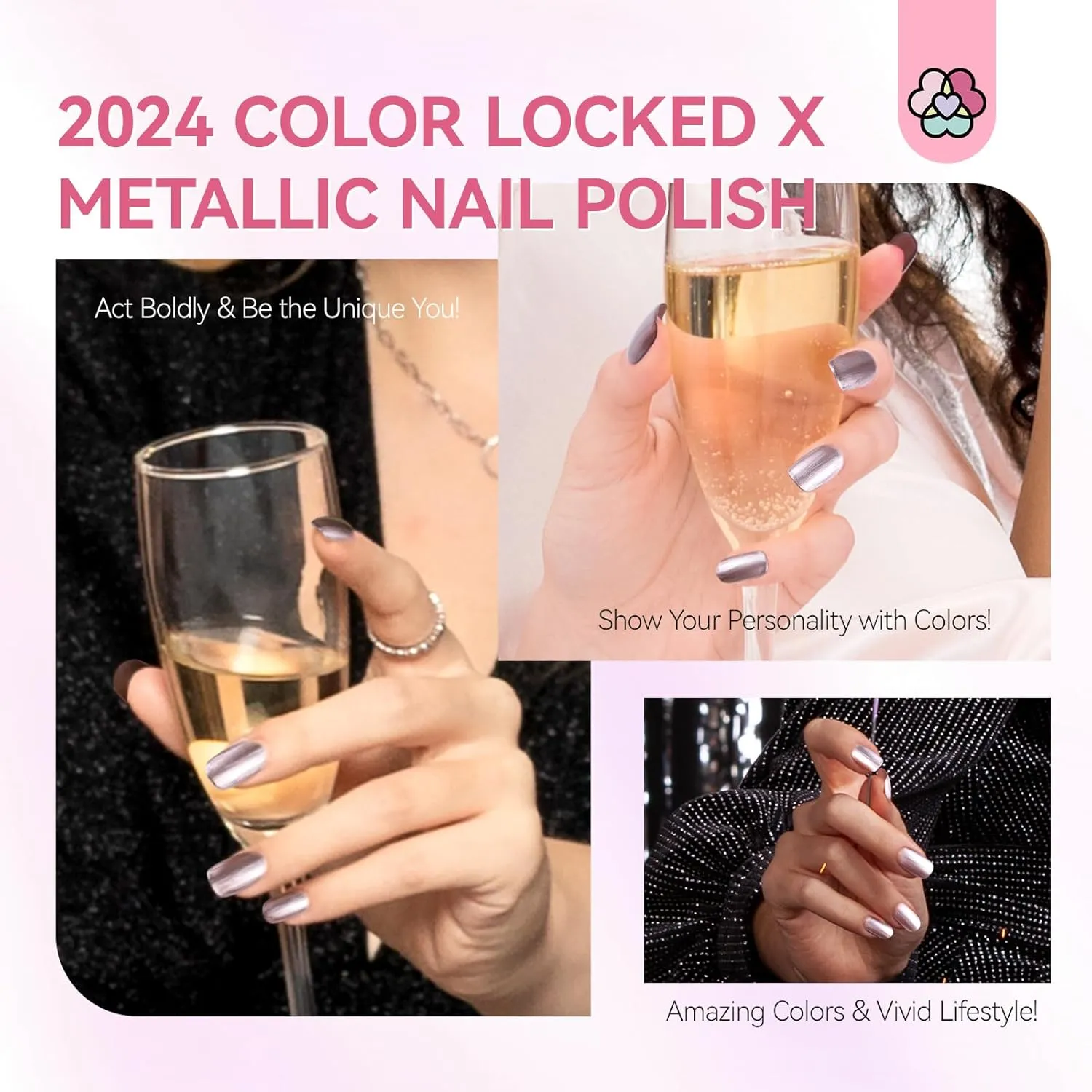 Saviland Smalto Rose Gold Effetto Specchio Asciugatura Rapida