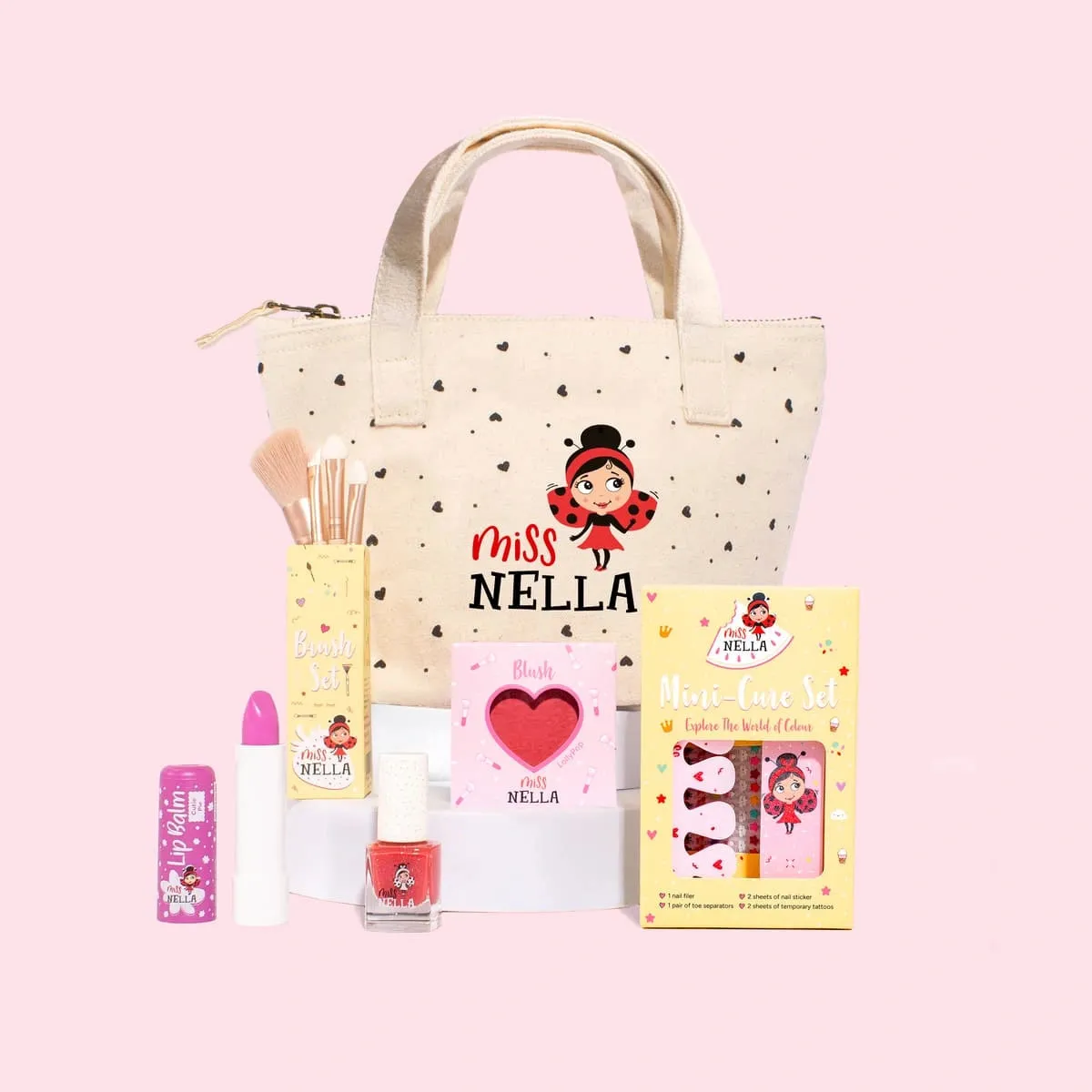 Miss Nella Sweetheart Tote set trucco bambina in borsa cotone