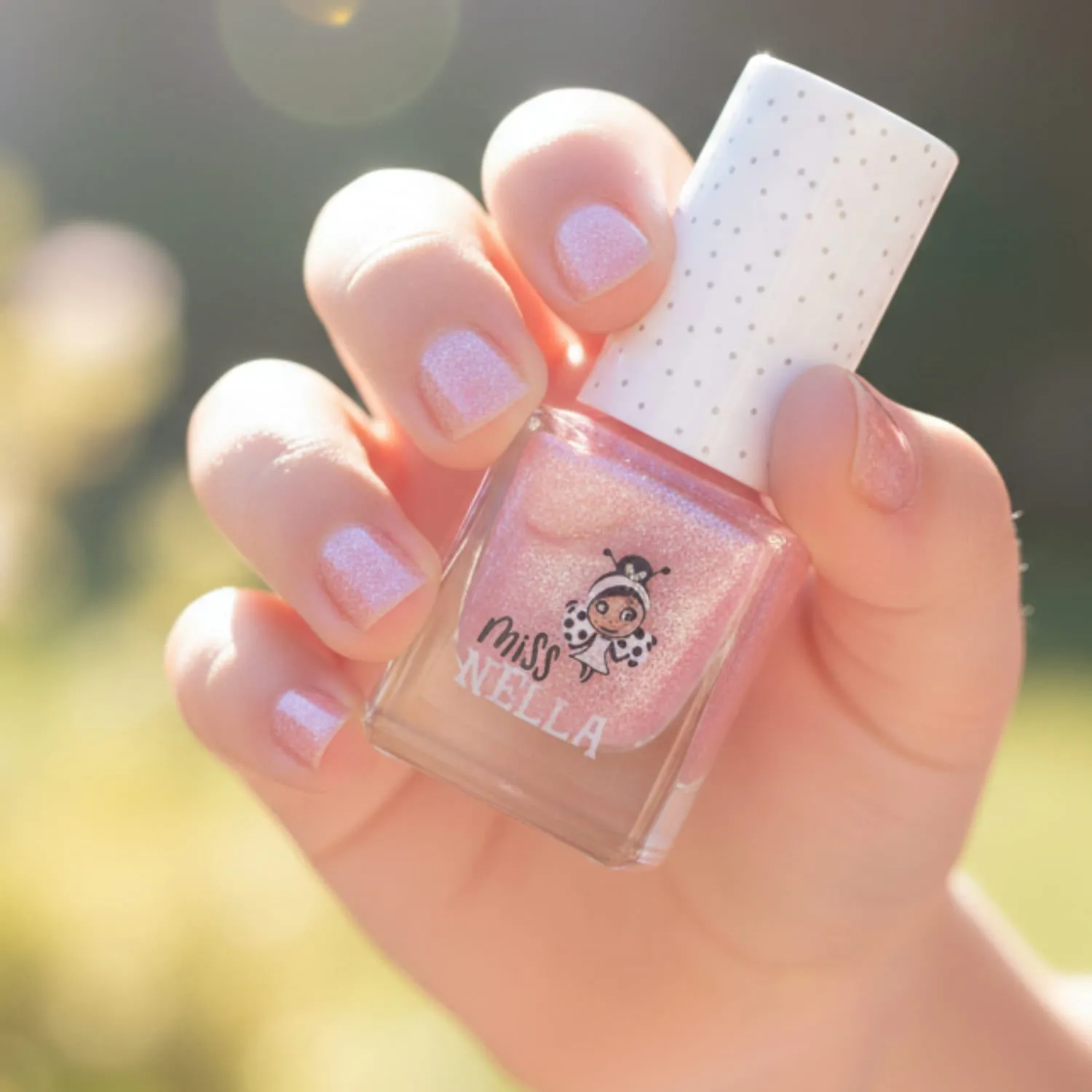 Miss Nella Itsy Glitzy Hippo smalto rosa glitter peel off
