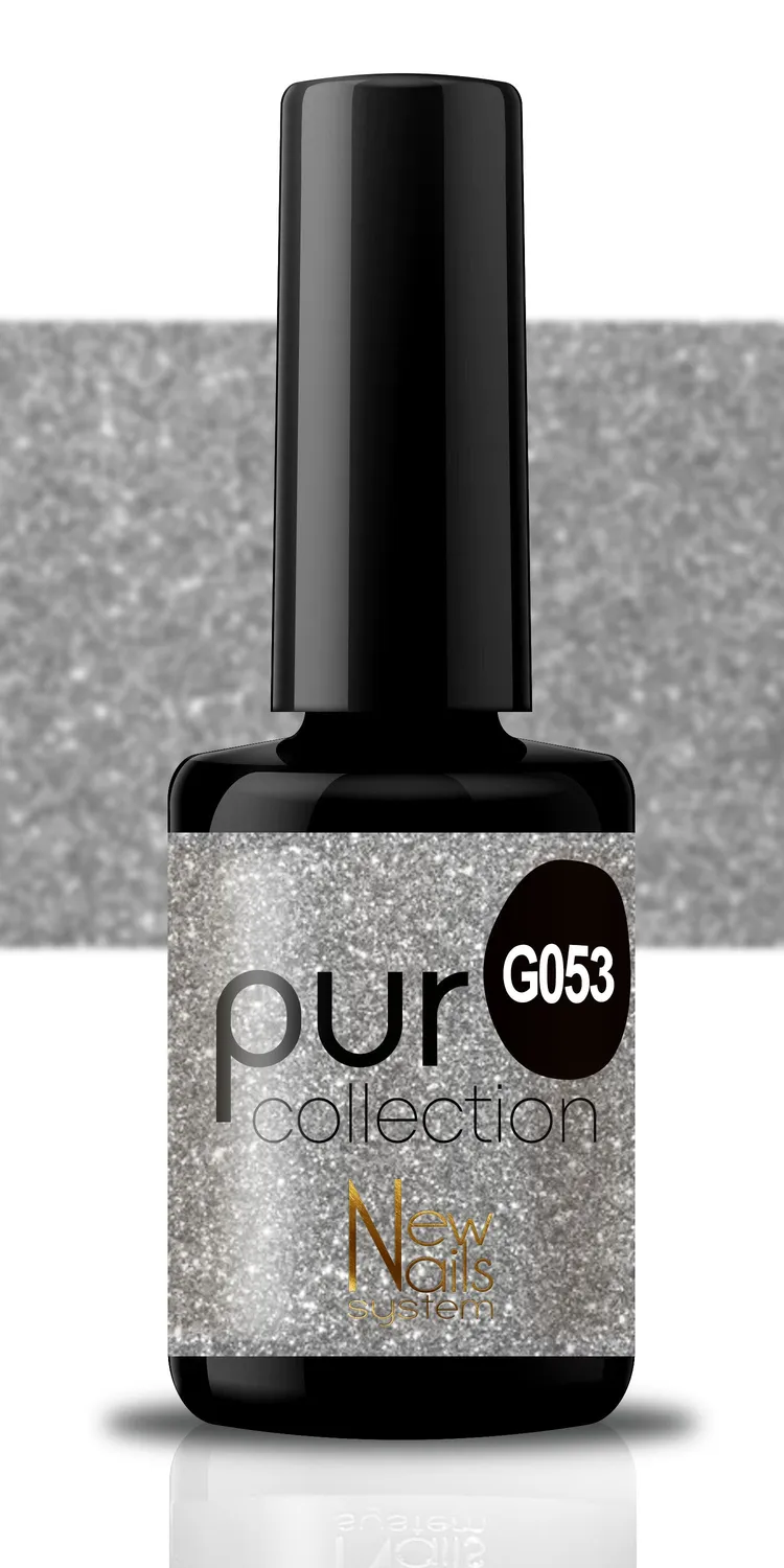 New Nails System Secret Stars G053 smalto semipermanente argento glitter