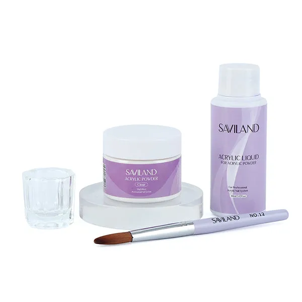 Saviland Kit Unghie Acrilico Trasparente 30g coprente