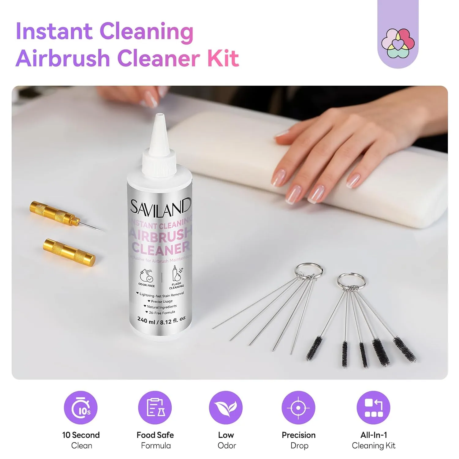 Saviland Cleaner kit pulizia profonda aerografo