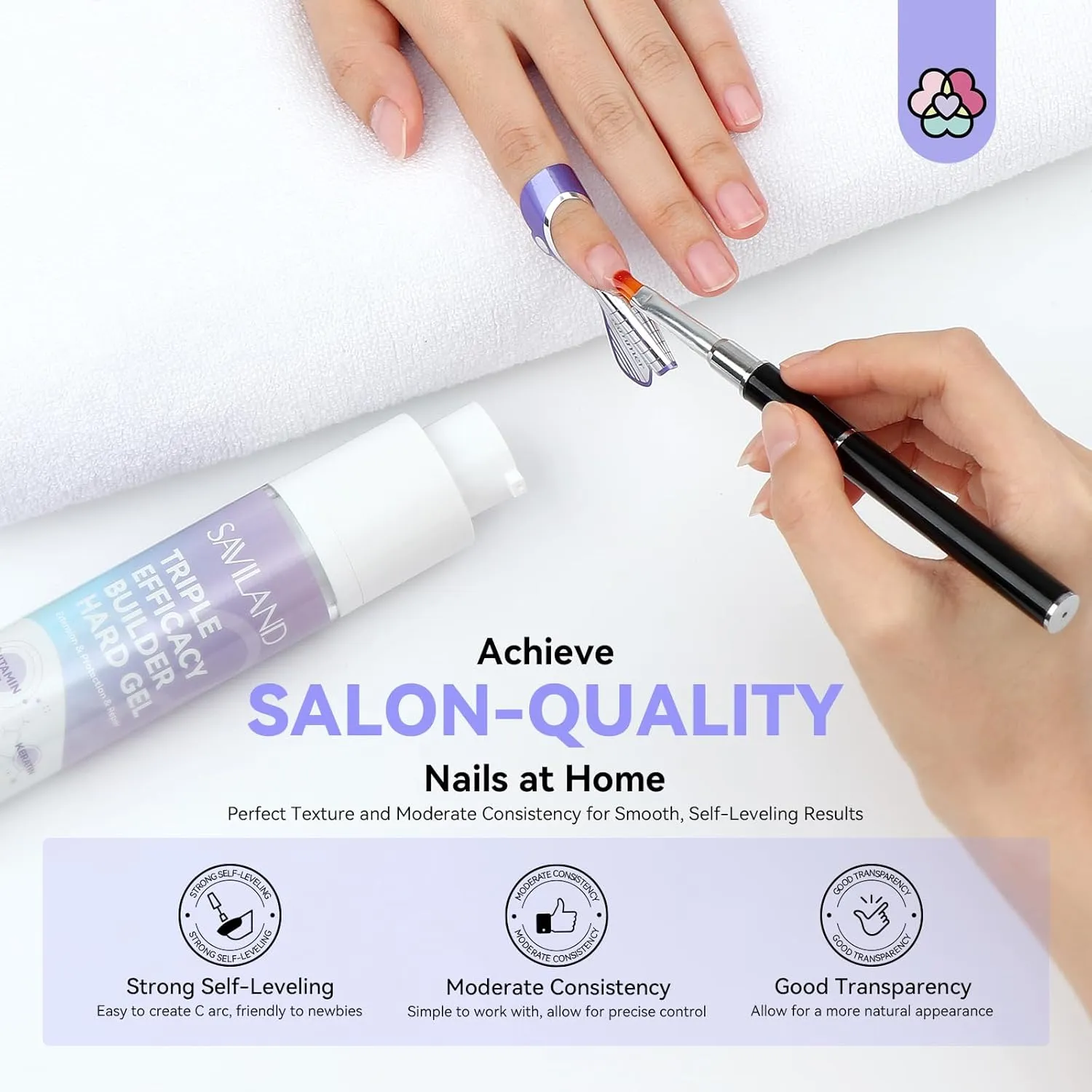 Saviland Builder Gel Clear Flacone 50g smalto coprente
