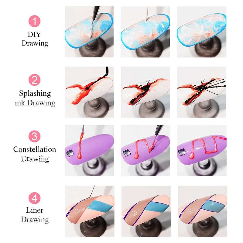 Saviland Spider Gel Nail Art 6 Colori Elastiche 6g