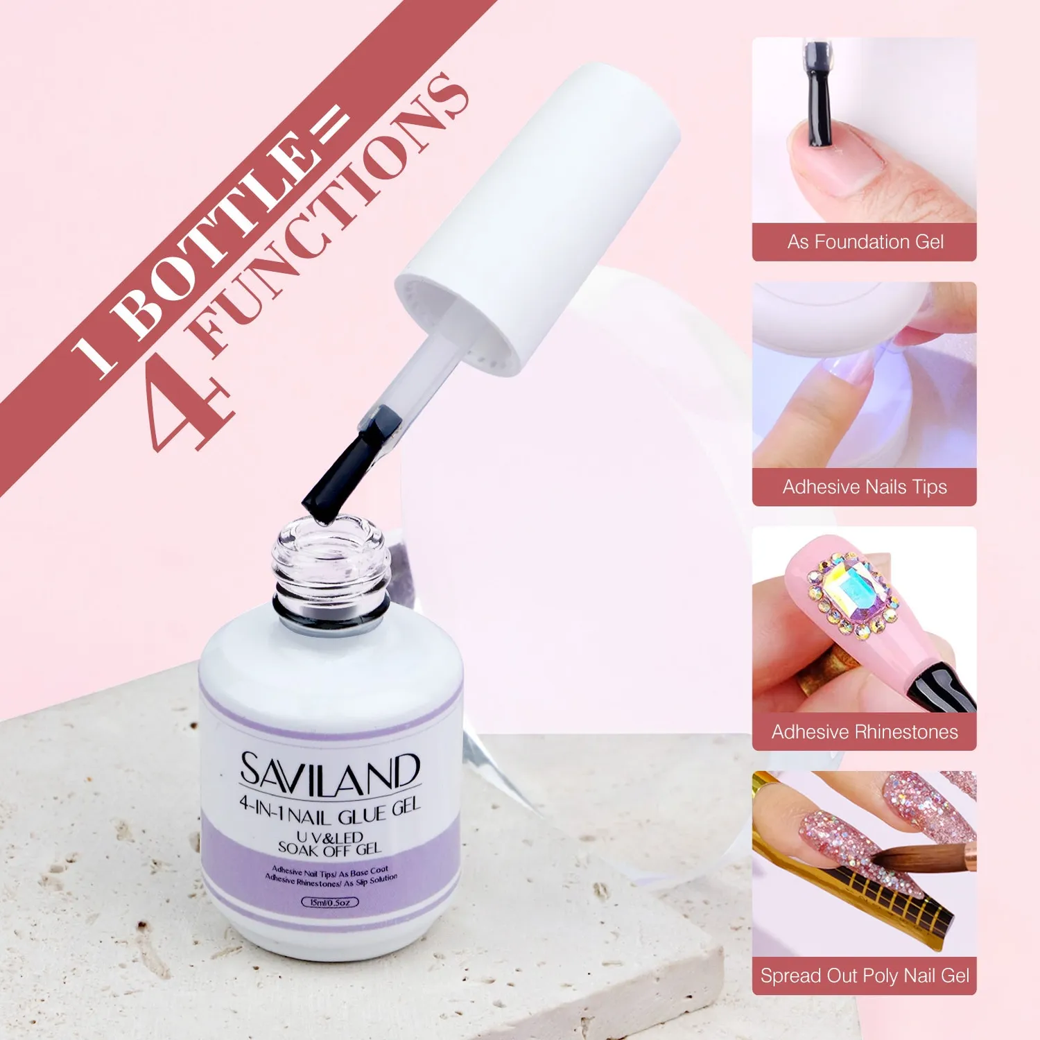Saviland kit extension gel con lampada tip coffin