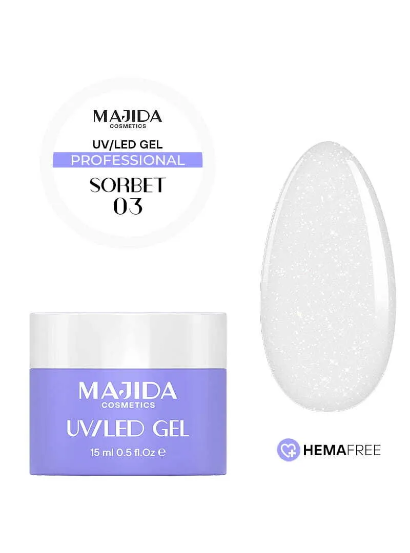 Majida Sorbet 03 gel unghie 50ml bianco shimmer
