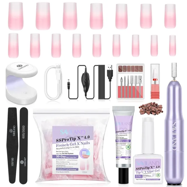 Saviland Kit Pedicure Gel X Piedi 216 Pezzi Press On