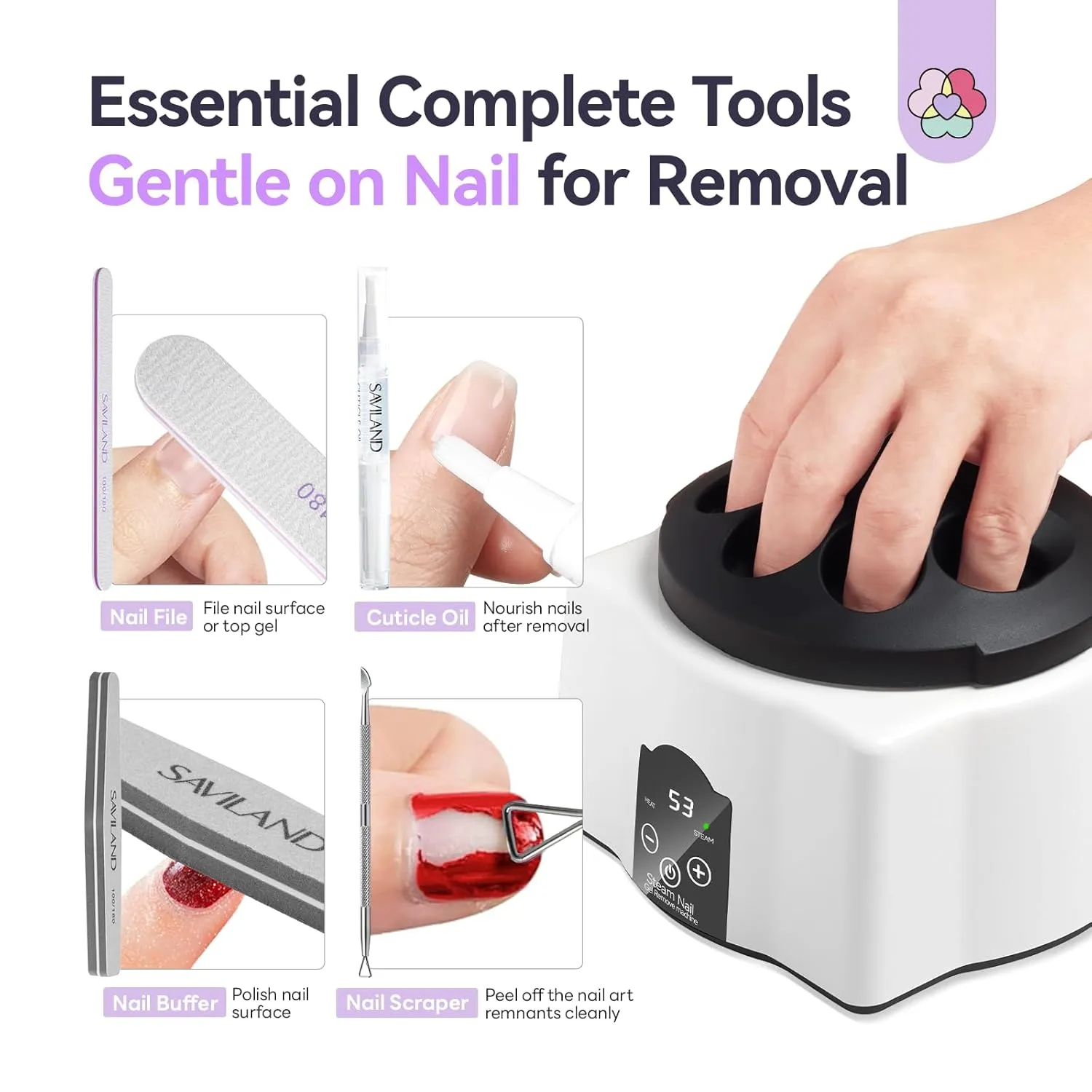 Saviland Ciotola Vapore Rimozione Gel Smalto Elettrica
