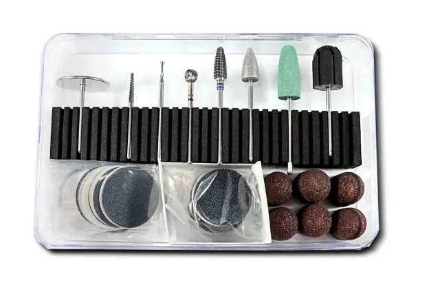 New Nails System Pedicure Kit Professionale punte fresa 12 pezzi
