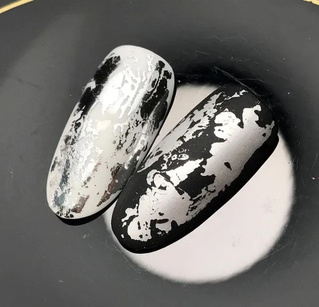Majida Cosmetics Foil Argento foil nail art 1m vetro rotto